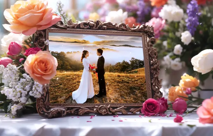 Romantic 3D Floral Frame Pre Wedding Slideshow